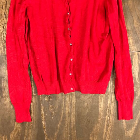 Express Womens Sweater Red Cardigan Diamond Button Front Long Sleeve Stretch XL - Picture 3 of 12